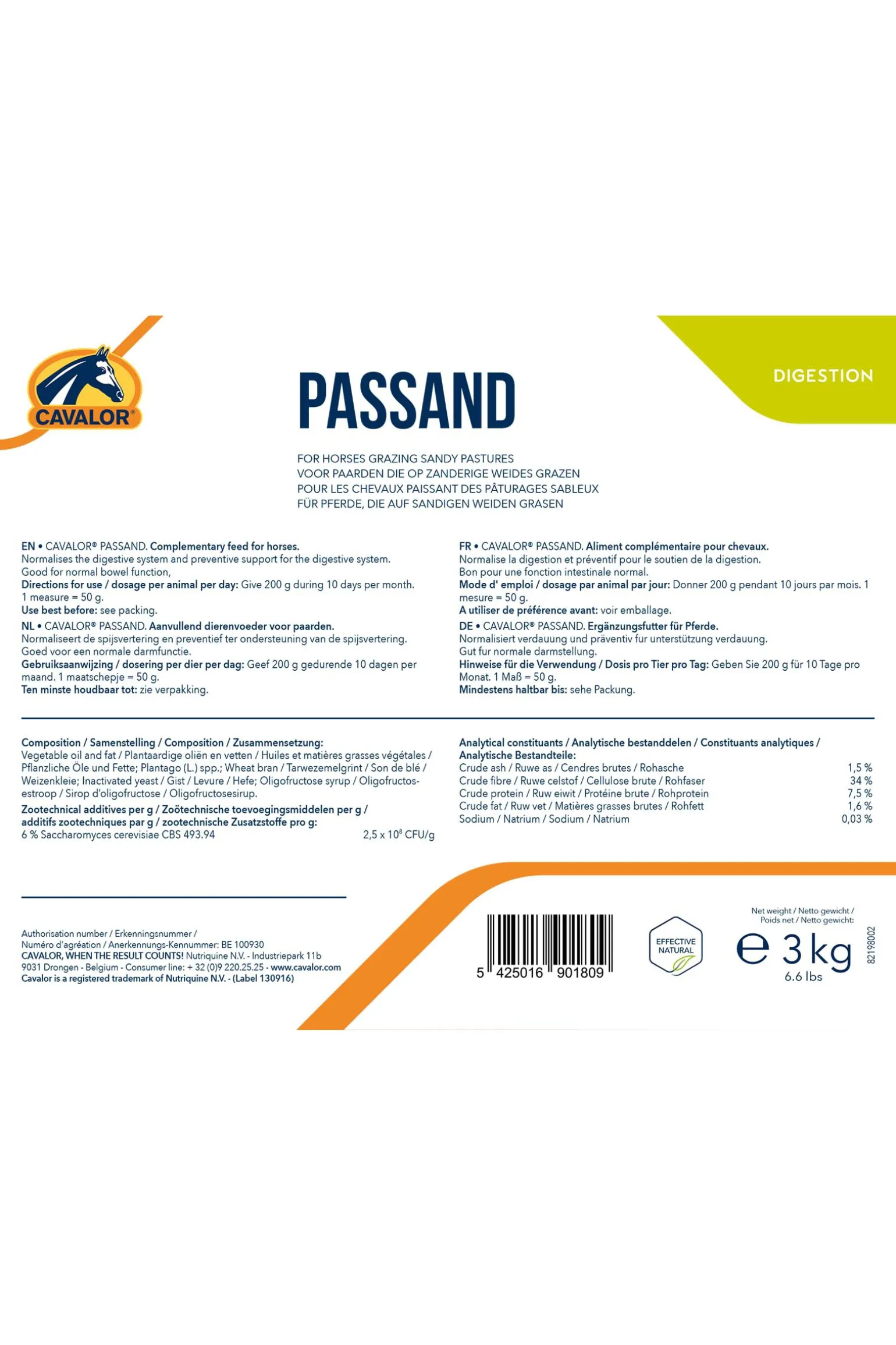 Cavalor Passand Ravintolisa, 3 Kg